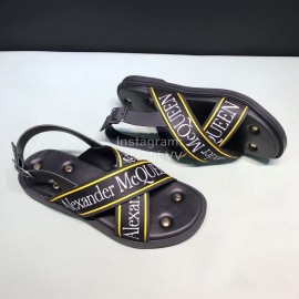 Alexander Mcqueen Cowhide Rivet Fashion Sandals For Men Yellow