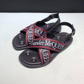 Alexander Mcqueen Cowhide Rivet Fashion Sandals For Men Red