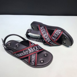 Alexander Mcqueen Cowhide Rivet Fashion Sandals For Men Red