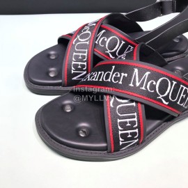 Alexander Mcqueen Cowhide Rivet Fashion Sandals For Men Red