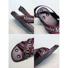 Alexander Mcqueen Cowhide Rivet Fashion Sandals For Men Red