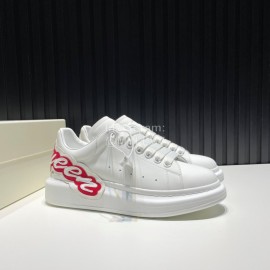 Alexander Mcqueen Calf Leather Red Letter Casual Shoes For Men And Women 