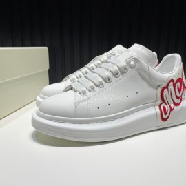 Alexander Mcqueen Calf Leather Red Letter Casual Shoes For Men And Women 