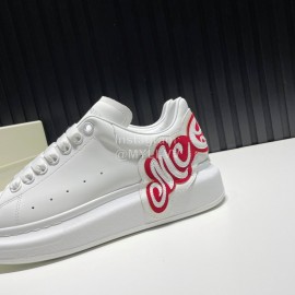 Alexander Mcqueen Calf Leather Red Letter Casual Shoes For Men And Women 