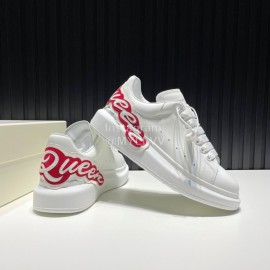 Alexander Mcqueen Calf Leather Red Letter Casual Shoes For Men And Women 