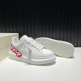 Alexander Mcqueen Calf Leather Red Letter Casual Shoes For Men And Women 