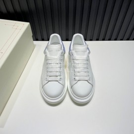 Alexander Mcqueen Calf Leather Casual Shoes For Men And Women Blue