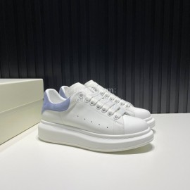 Alexander Mcqueen Calf Leather Casual Shoes For Men And Women Blue