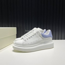 Alexander Mcqueen Calf Leather Casual Shoes For Men And Women Blue