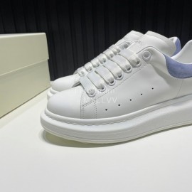 Alexander Mcqueen Calf Leather Casual Shoes For Men And Women Blue