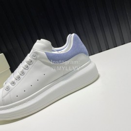 Alexander Mcqueen Calf Leather Casual Shoes For Men And Women Blue