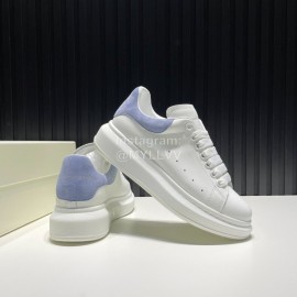 Alexander Mcqueen Calf Leather Casual Shoes For Men And Women Blue