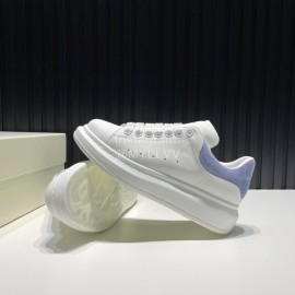 Alexander Mcqueen Calf Leather Casual Shoes For Men And Women Blue