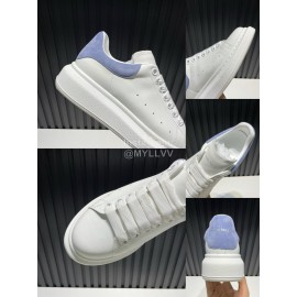 Alexander Mcqueen Calf Leather Casual Shoes For Men And Women Blue