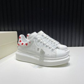 Alexander Mcqueen Love Pattern Calf Leather Casual Shoes For Men And Women 