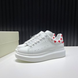 Alexander Mcqueen Love Pattern Calf Leather Casual Shoes For Men And Women 