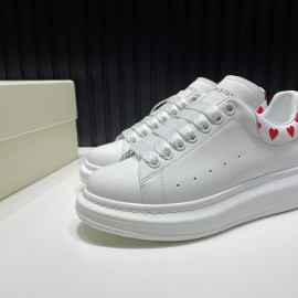 Alexander Mcqueen Love Pattern Calf Leather Casual Shoes For Men And Women 