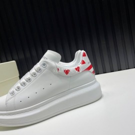 Alexander Mcqueen Love Pattern Calf Leather Casual Shoes For Men And Women 