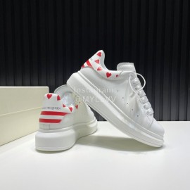 Alexander Mcqueen Love Pattern Calf Leather Casual Shoes For Men And Women 