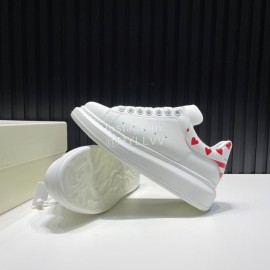 Alexander Mcqueen Love Pattern Calf Leather Casual Shoes For Men And Women 
