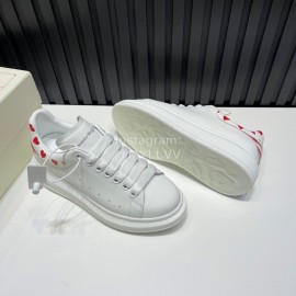 Alexander Mcqueen Love Pattern Calf Leather Casual Shoes For Men And Women 