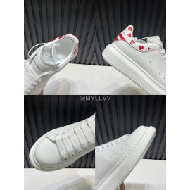 Alexander Mcqueen Love Pattern Calf Leather Casual Shoes For Men And Women 