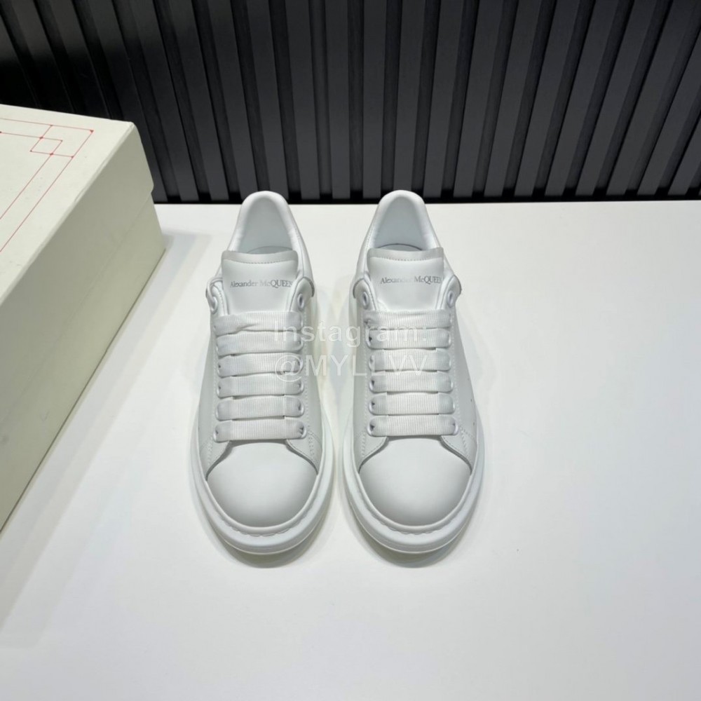 Alexander Mcqueen Love Pattern Calf Leather Casual Shoes For Men And Women Red