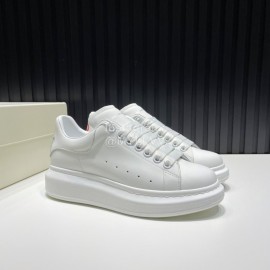 Alexander Mcqueen Love Pattern Calf Leather Casual Shoes For Men And Women Red