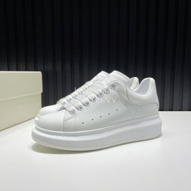 Alexander Mcqueen Love Pattern Calf Leather Casual Shoes For Men And Women Red