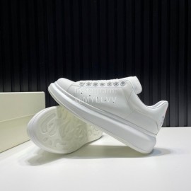 Alexander Mcqueen Love Pattern Calf Leather Casual Shoes For Men And Women Red