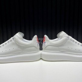 Alexander Mcqueen Love Pattern Calf Leather Casual Shoes For Men And Women Red