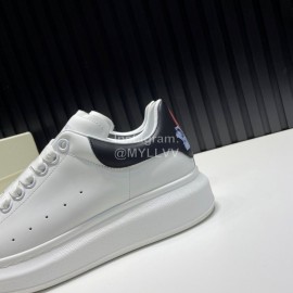 Alexander Mcqueen Love Pattern Calf Leather Casual Shoes For Men And Women Black