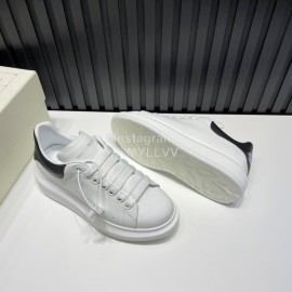 Alexander Mcqueen Love Pattern Calf Leather Casual Shoes For Men And Women Black