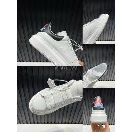 Alexander Mcqueen Love Pattern Calf Leather Casual Shoes For Men And Women Black