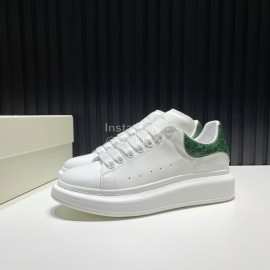 Alexander Mcqueen Serpentine Calf Leather Casual Shoes For Men And Women Green