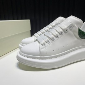 Alexander Mcqueen Serpentine Calf Leather Casual Shoes For Men And Women Green