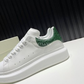 Alexander Mcqueen Serpentine Calf Leather Casual Shoes For Men And Women Green