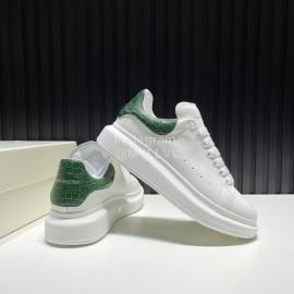 Alexander Mcqueen Serpentine Calf Leather Casual Shoes For Men And Women Green