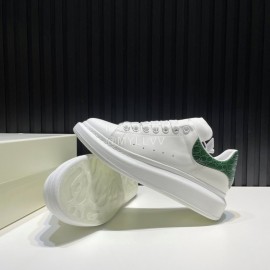 Alexander Mcqueen Serpentine Calf Leather Casual Shoes For Men And Women Green