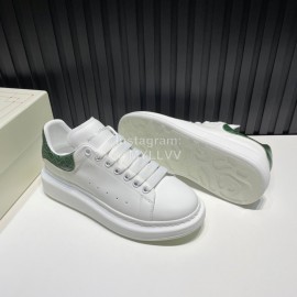 Alexander Mcqueen Serpentine Calf Leather Casual Shoes For Men And Women Green