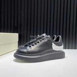 Alexander Mcqueen Black Calf Leather Casual Shoes For Men And Women 