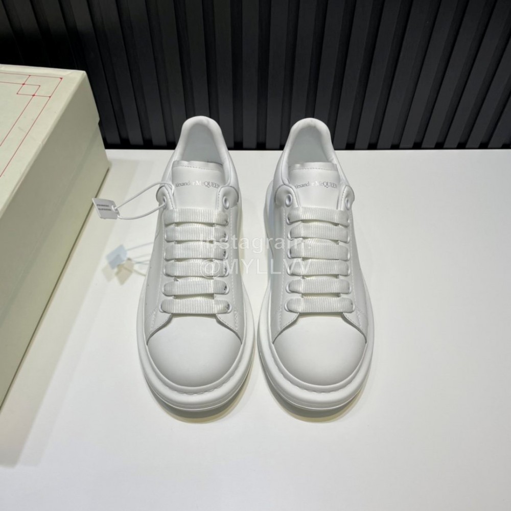 Alexander Mcqueen New Calf Leather Casual Shoes For Men And Women Black