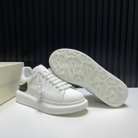 Alexander Mcqueen New Calf Leather Casual Shoes For Men And Women Black