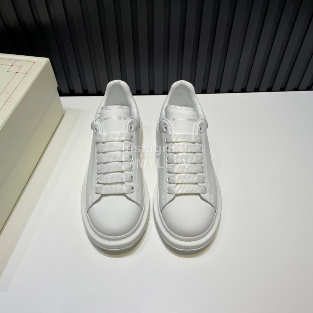 Alexander Mcqueen New Calf Leather Casual Shoes For Men And Women Red