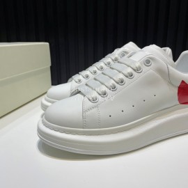 Alexander Mcqueen New Calf Leather Casual Shoes For Men And Women Red