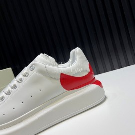Alexander Mcqueen New Calf Leather Casual Shoes For Men And Women Red