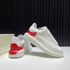 Alexander Mcqueen New Calf Leather Casual Shoes For Men And Women Red