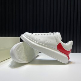 Alexander Mcqueen New Calf Leather Casual Shoes For Men And Women Red