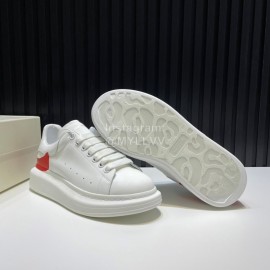 Alexander Mcqueen New Calf Leather Casual Shoes For Men And Women Red