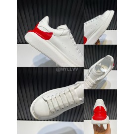 Alexander Mcqueen New Calf Leather Casual Shoes For Men And Women Red